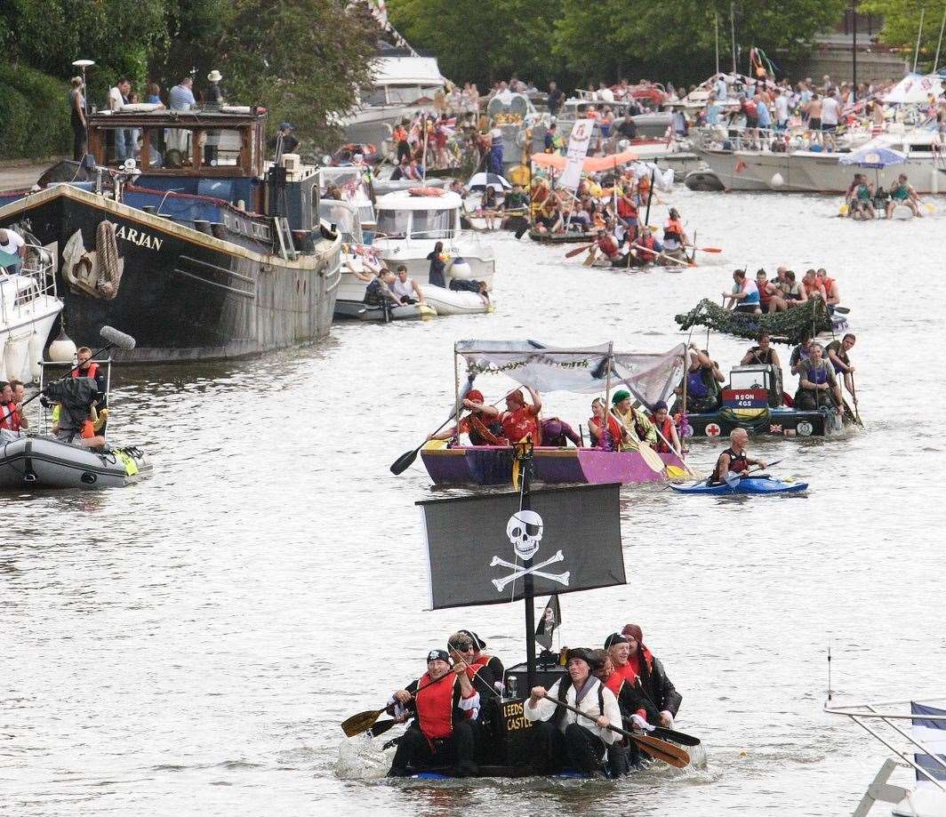 The festival's annual raft race will take place again this year. Picture: Stephen Paine