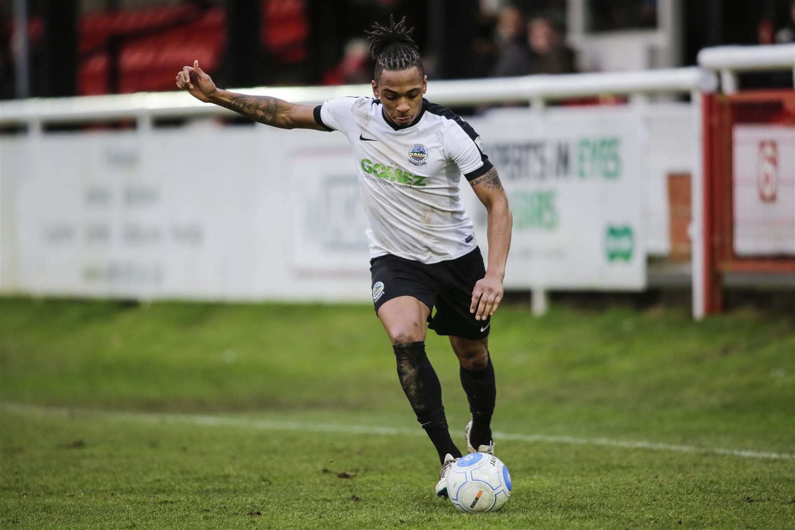 Former Dover player Aswad Thomas is now at Ebbsfleet Picture: Martin Apps