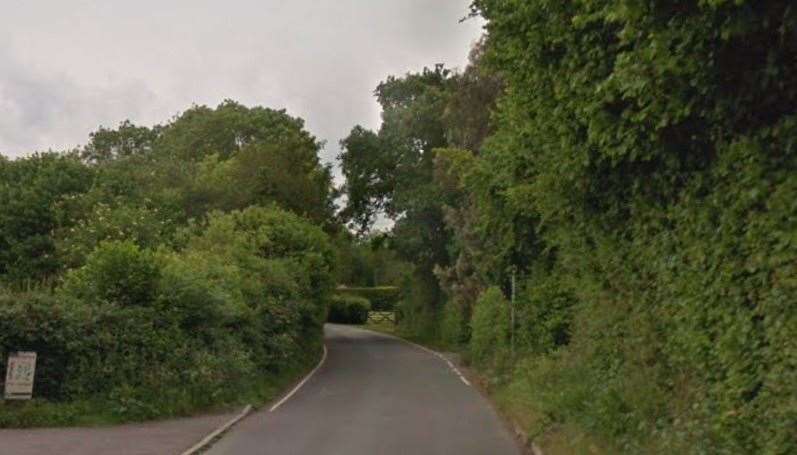 The little girl was stood in Bossingham Road, near Canterbury. Picture: Google