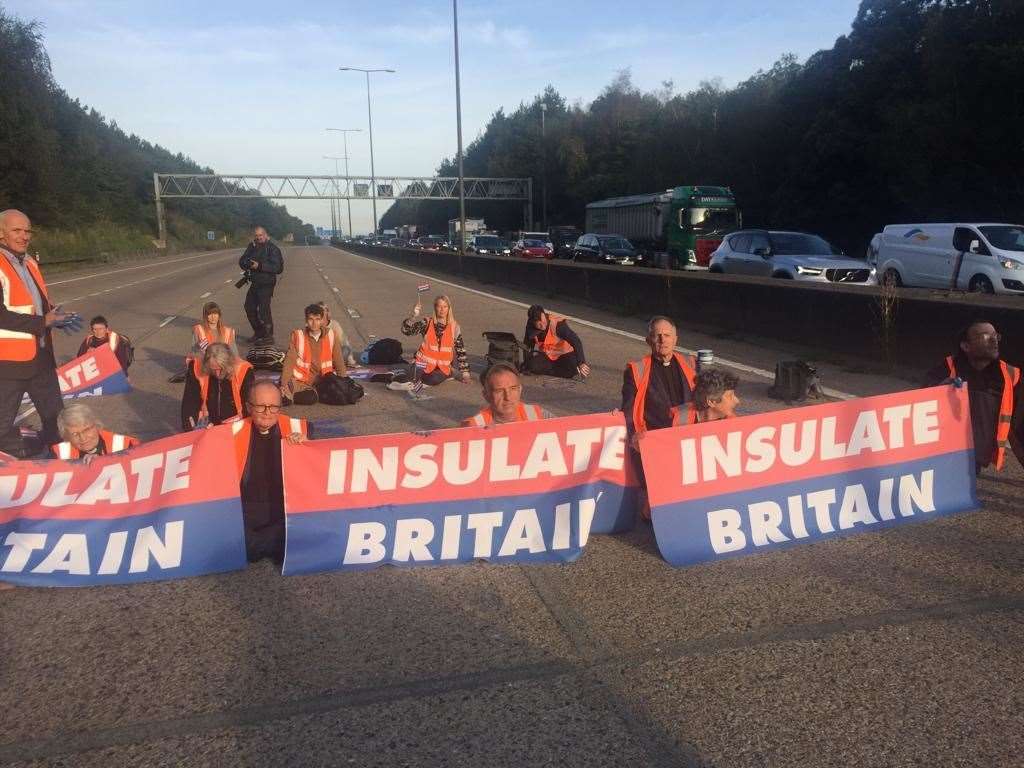 Insulate Britain block the M25 in Surrey Picture: Insulate Britain