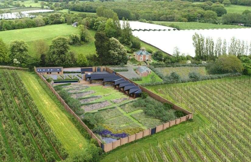 The property will sit inside a walled garden. Picture: Hawkes Architecture