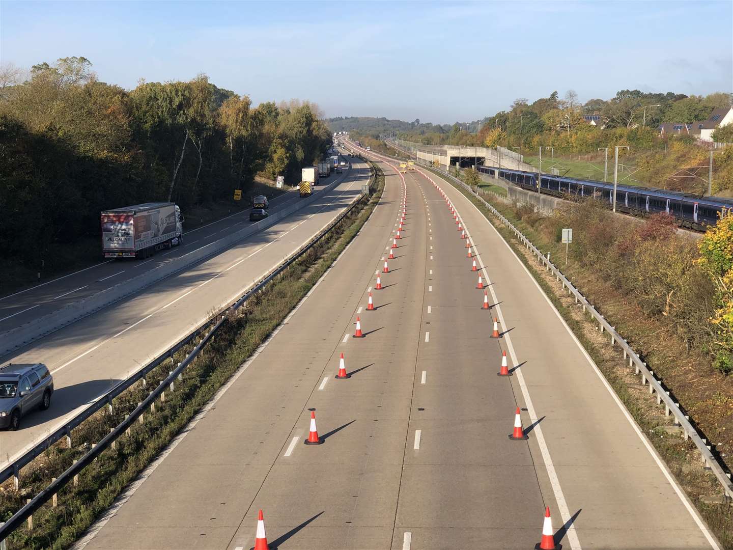 The M20 this morning as Operation Brock was deployed for the second time. Picture: Barry Goodwin