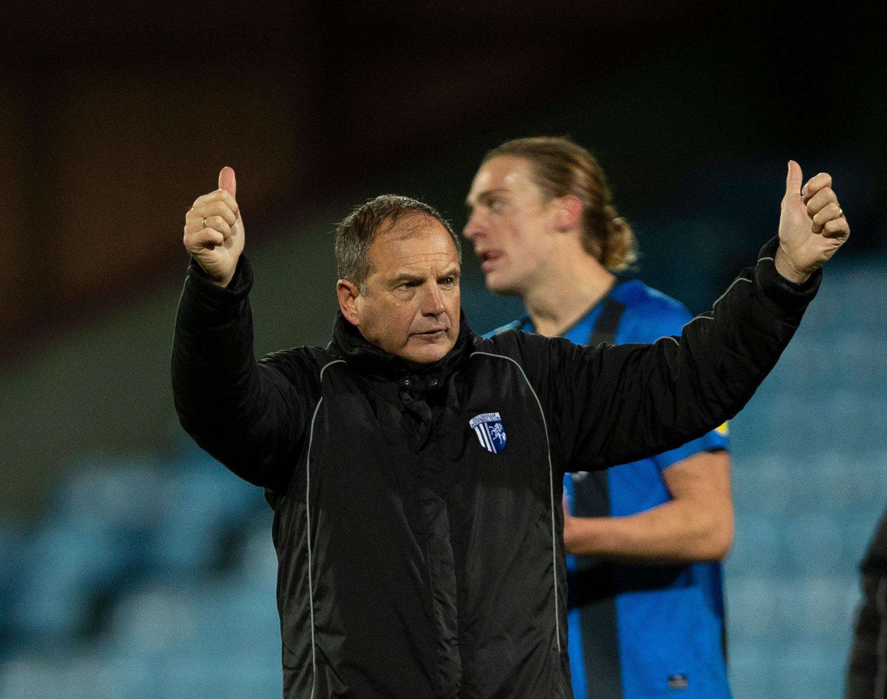 Steve Lovell celebrates the win at Scunthorpe earlier this season Picture: Ady Kerry