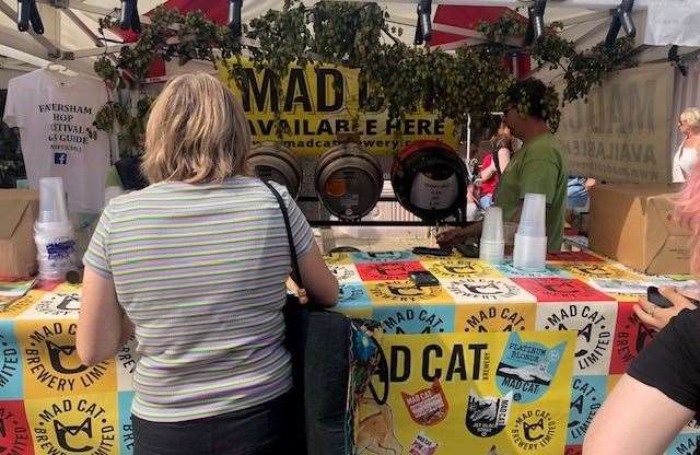There were several colourful Madcat stalls around town and this was our first port of call for a pint