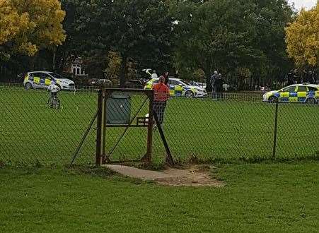 Police at Radnor Park in Folkestone. Picture: @monsieurijh