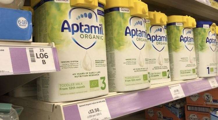 Aptamil is now secured by tags in Sainsbury's