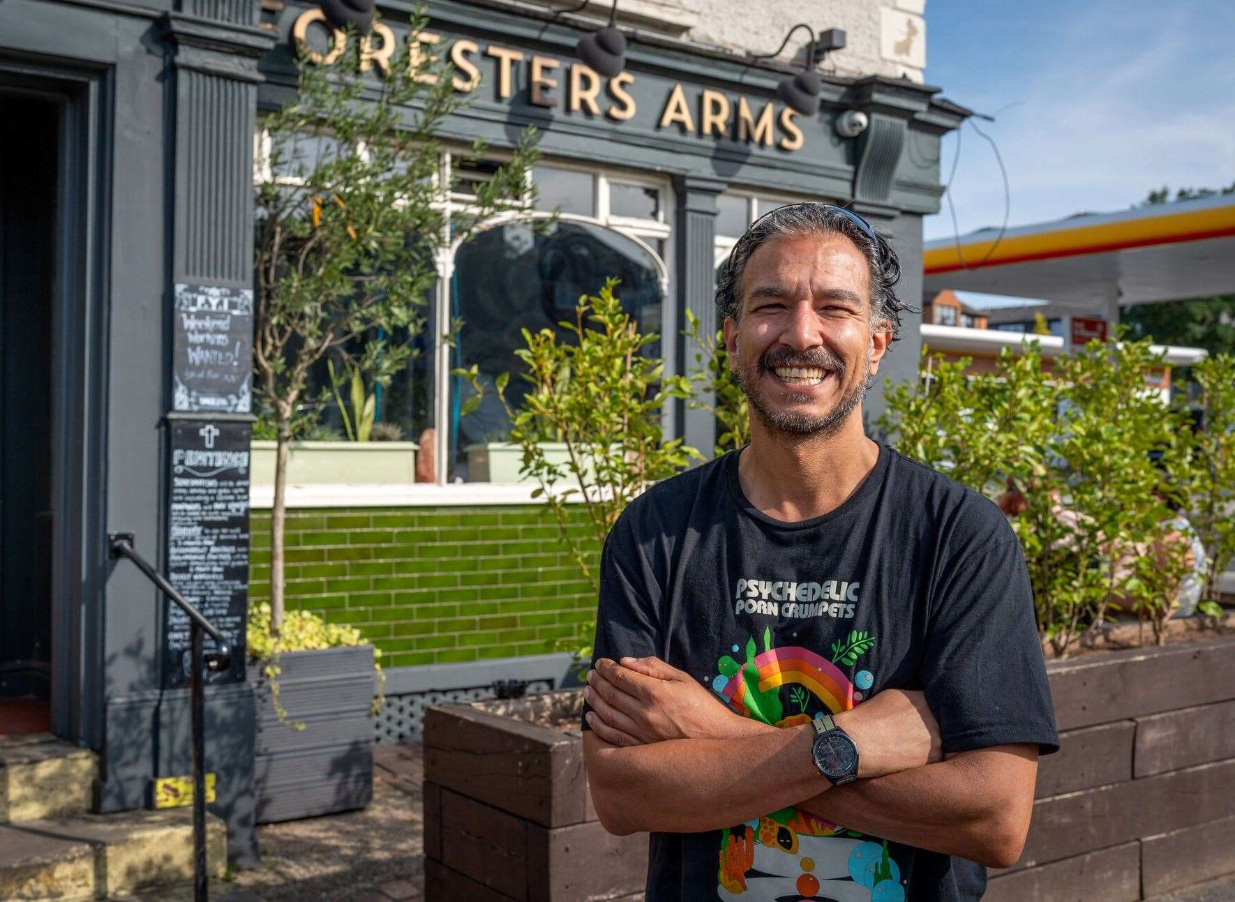 Licensee Tyson Marshall outside The Foresters Arms in Tonbridge