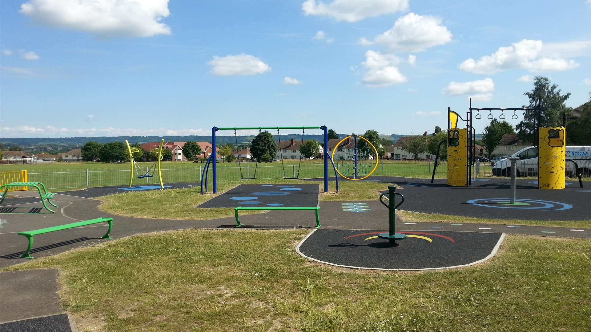 The playground in Shepway where terrified children were confronted with a man wielding a knife