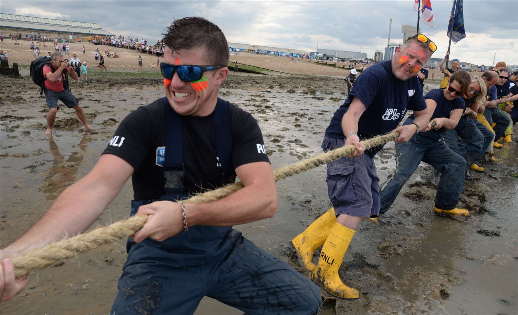 The Whitstable Lifeboat team in action during the Mud Tug Picture: Chris Davey