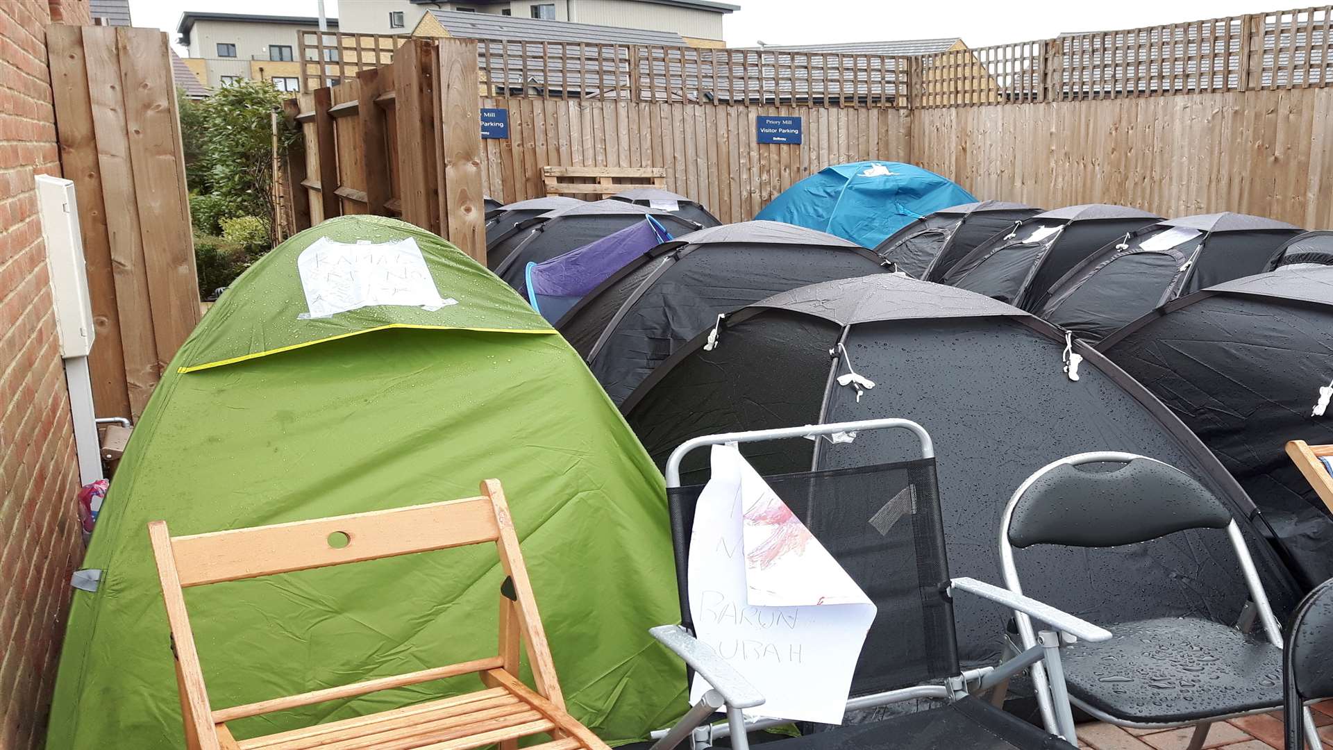 Tents were snapped up from the local Argos
