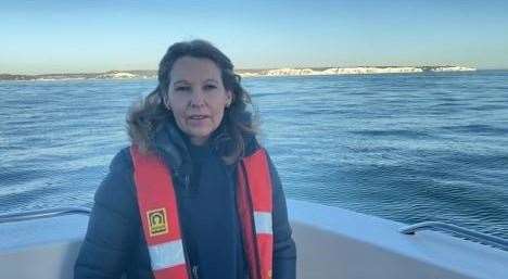 MP Natalie Elphicke with the White Cliffs of Dover behind her. Picture: Office of Natalie Elphicke MP