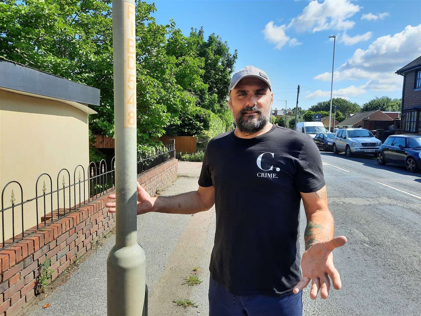 Royal Oak landlord Simon Kidd stood next to where the mirror was positioned