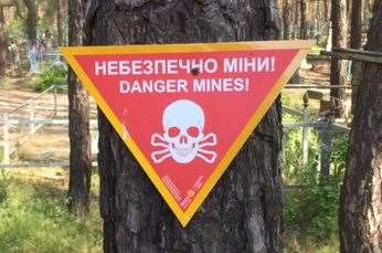 A signing warning people of mines in the area. Picture: Phil Hodges