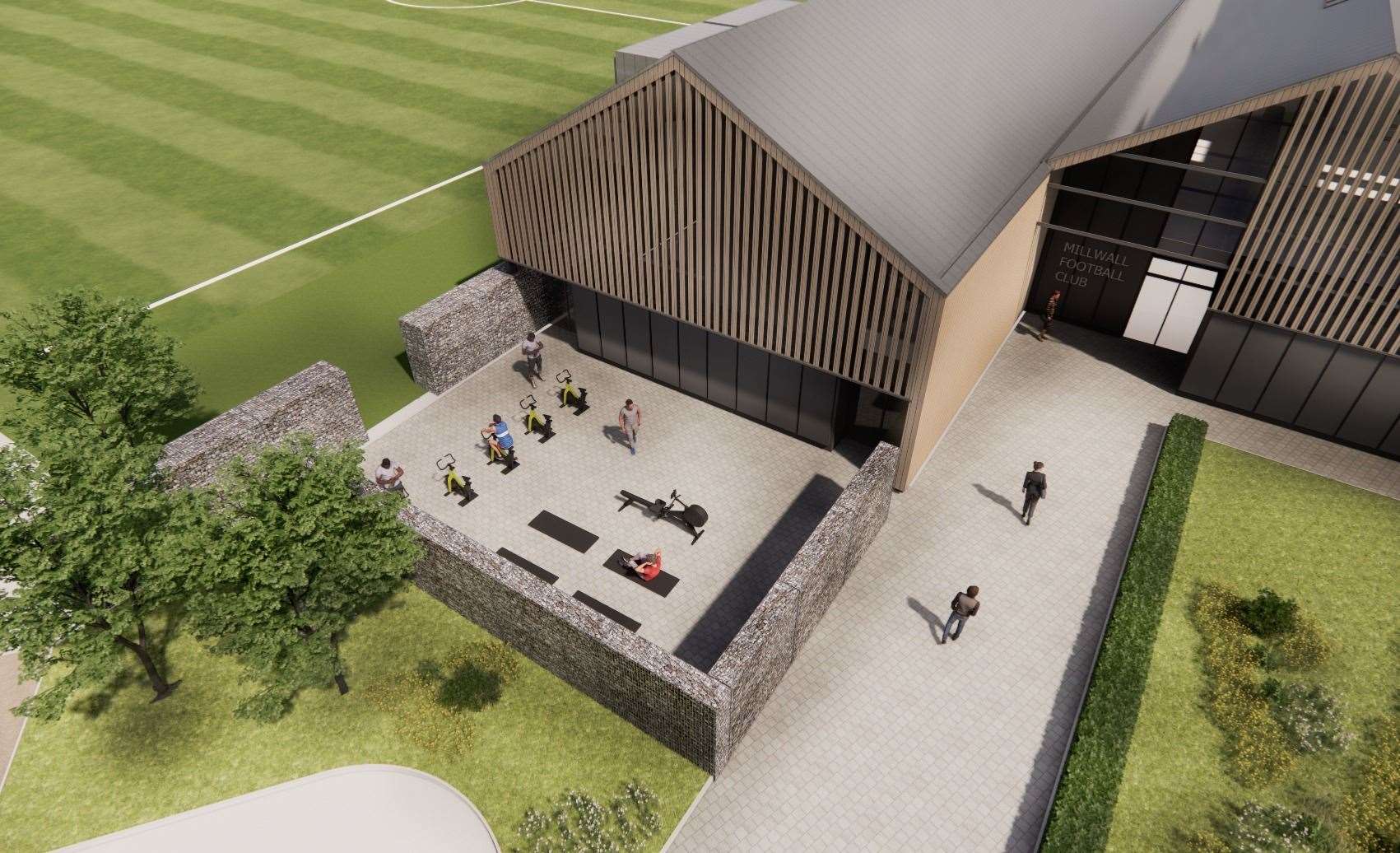 An outside gym area for players and staff. Photo: AFL