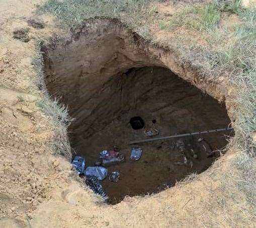 The hole is about 4ft deep. Picture: Dylan Rowe