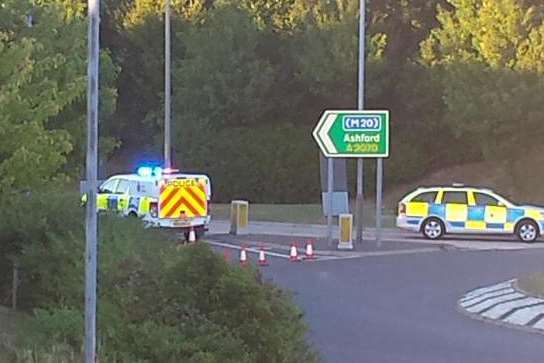 The road was closed while emergency services attended the scene. Pic: @jewelsdobs