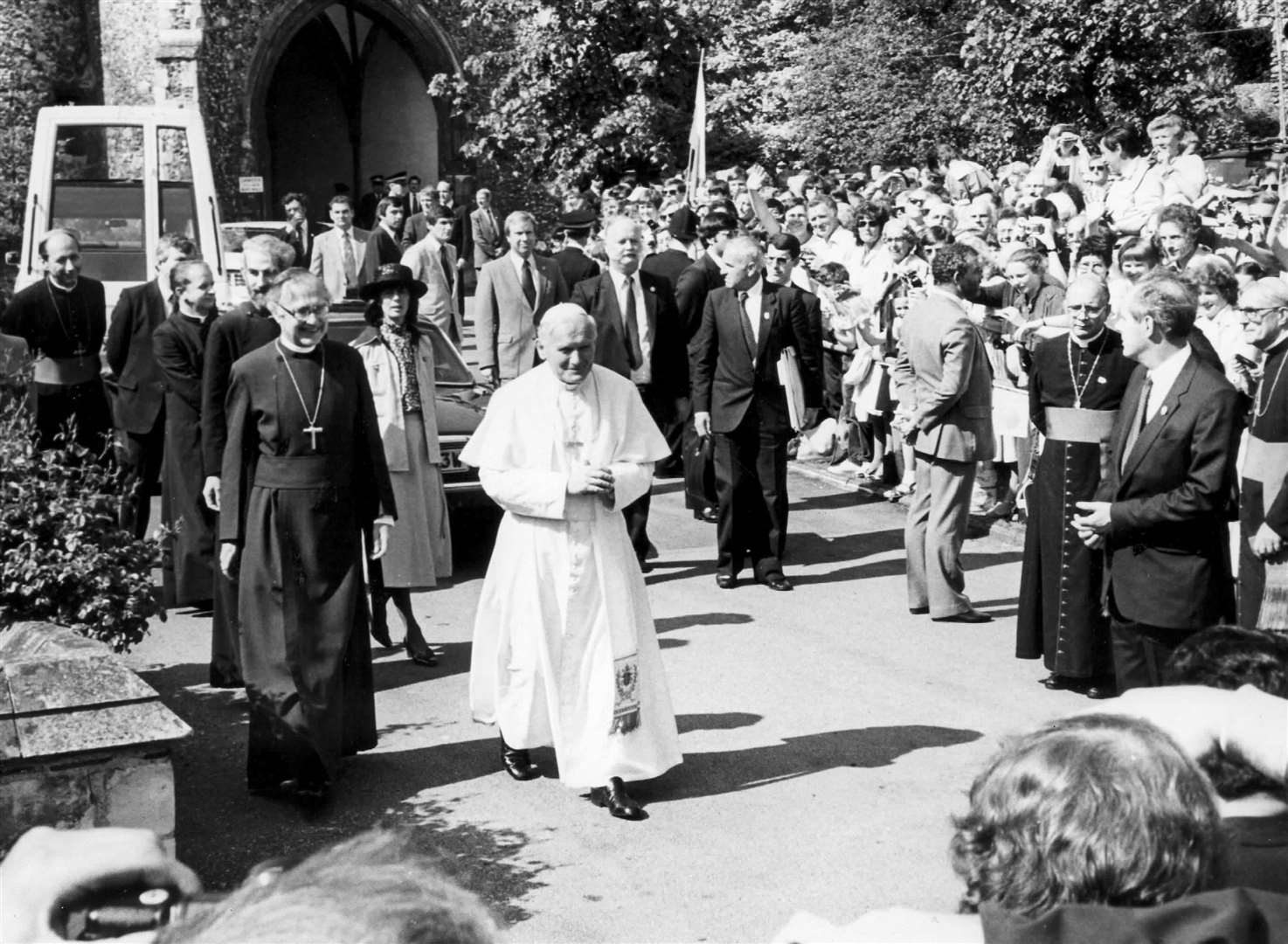 The Pope during his visit to Canterbury in 1982
