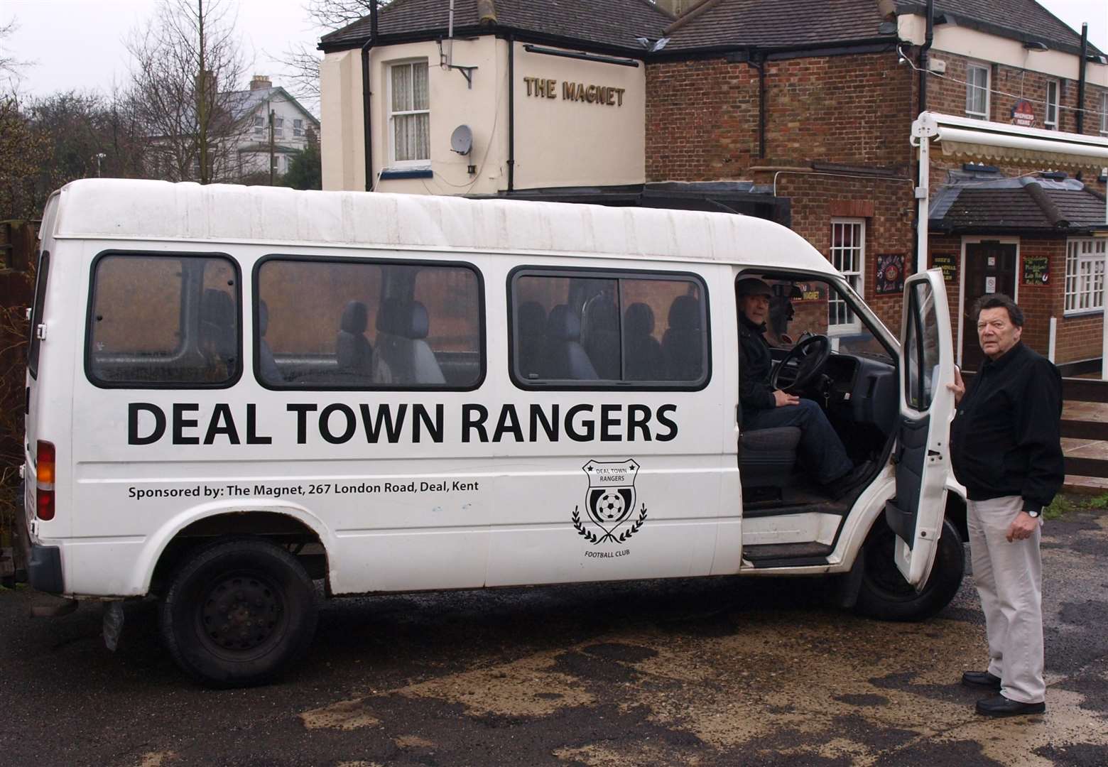 John Judd, on the right in 2011, sponsored the Deal Town Rangers minibus during his time at The Magnet