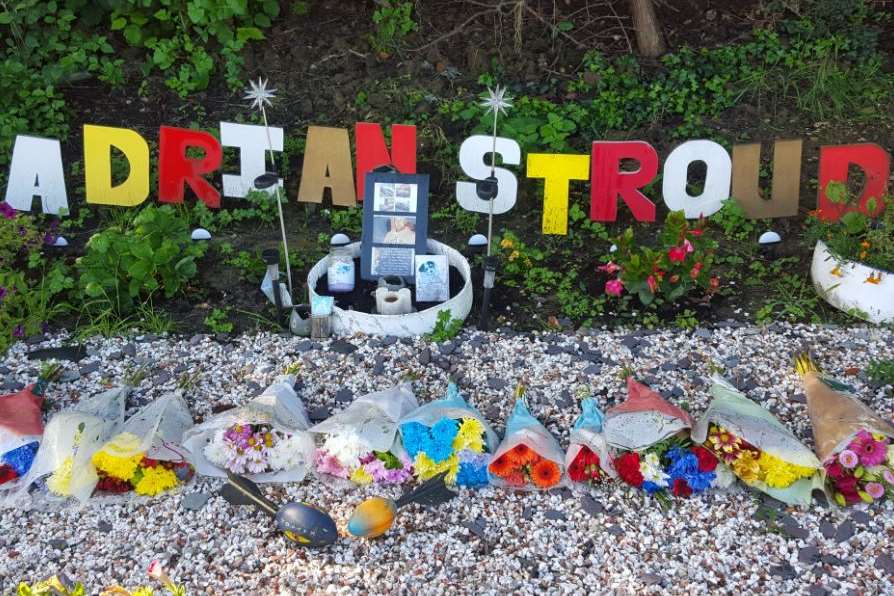 The colourful memorial to Adrian Stroud