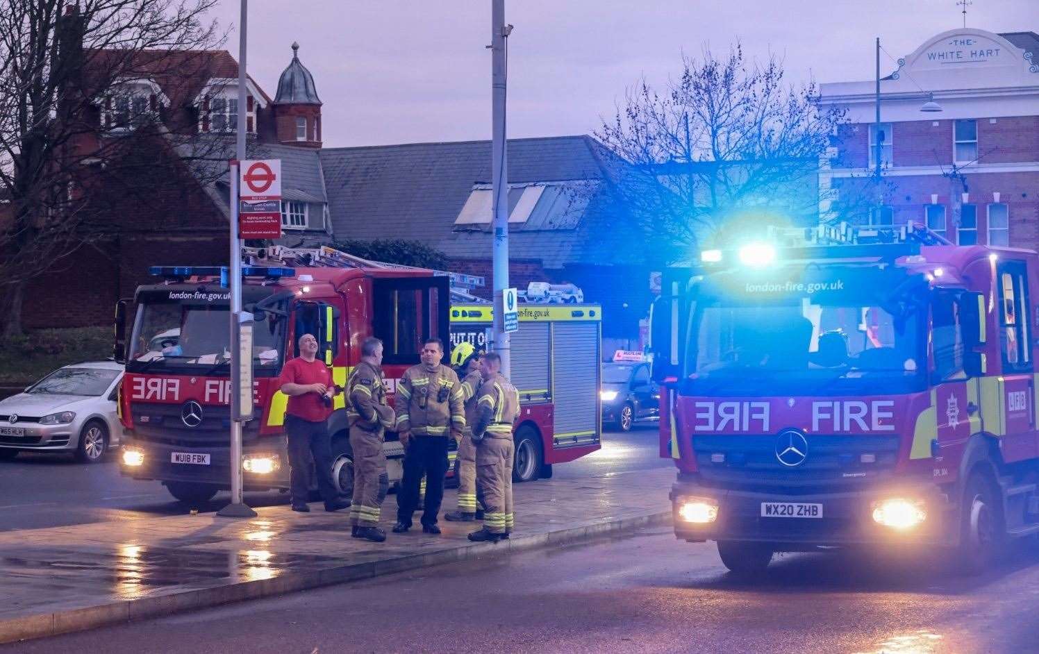 About 25 firefighters responded to a fire at Subway at the Riverside Shopping Centre in Erith. Picture: UKNIP