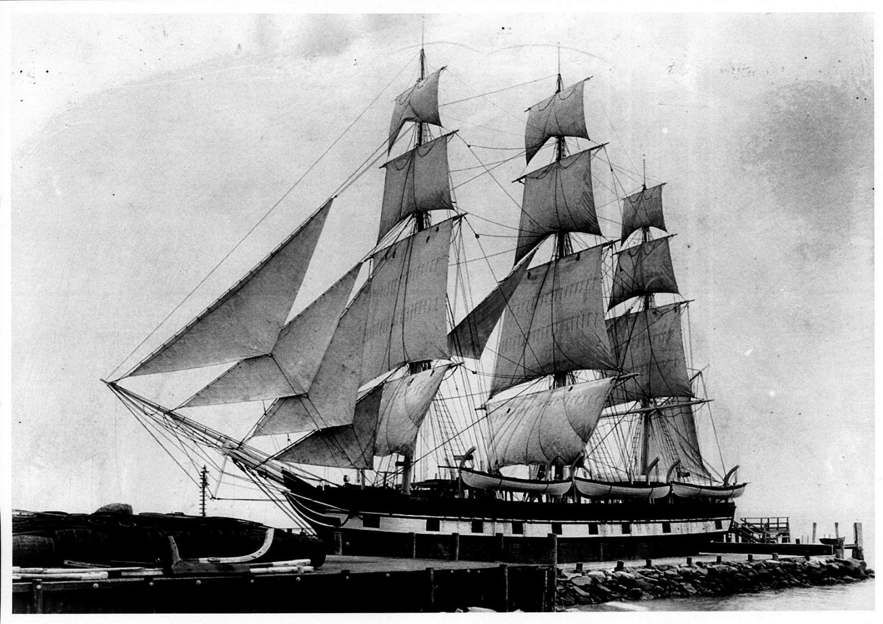 Believed to the Katherine Stewart Forbes - the ship Richard Hamilton and his family sailed on. Picture courtesy: Leconfield Wines