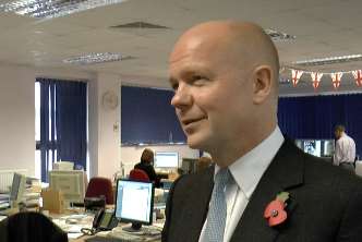 William Hague during a visit to the Medway Messenger office