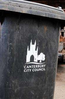 A black wheelie bin from Canterbury City Council
