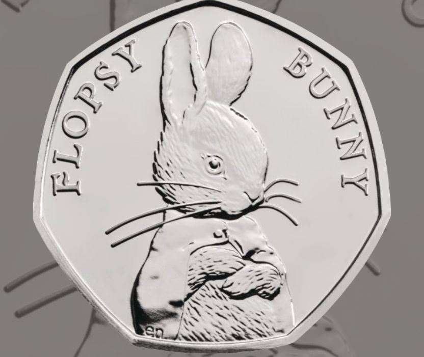 Flopsy Bunny and other Beatrix Potter coins are also among those people should check their change for. Image: The Royal Mint.