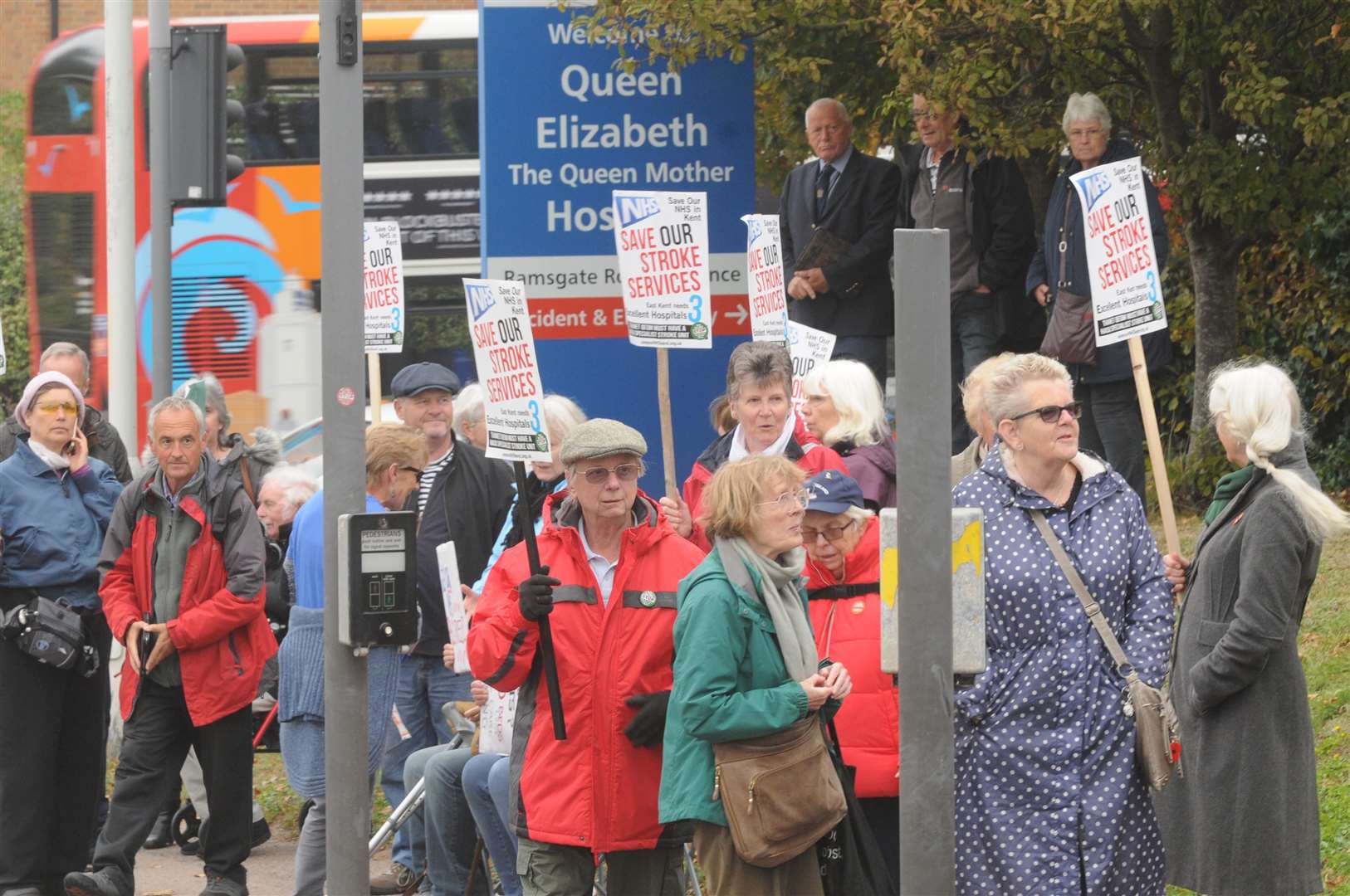 Protest over proposed stroke unit closure at the QEQM. Picture: Wayne McCabe