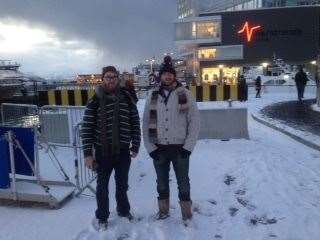 Jack Burnham prior to his illness in Tromso, Norway, with his twin brother, Ben