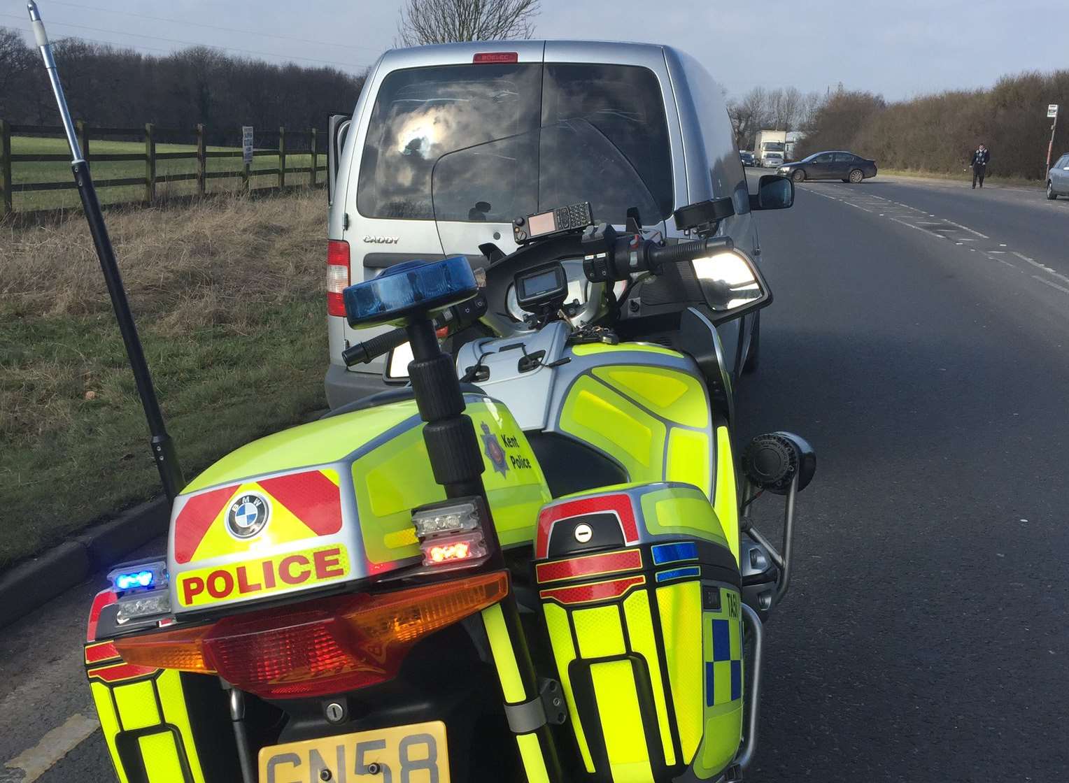 Kent Police roads team tweeted this picture of the stopped vehicle.
