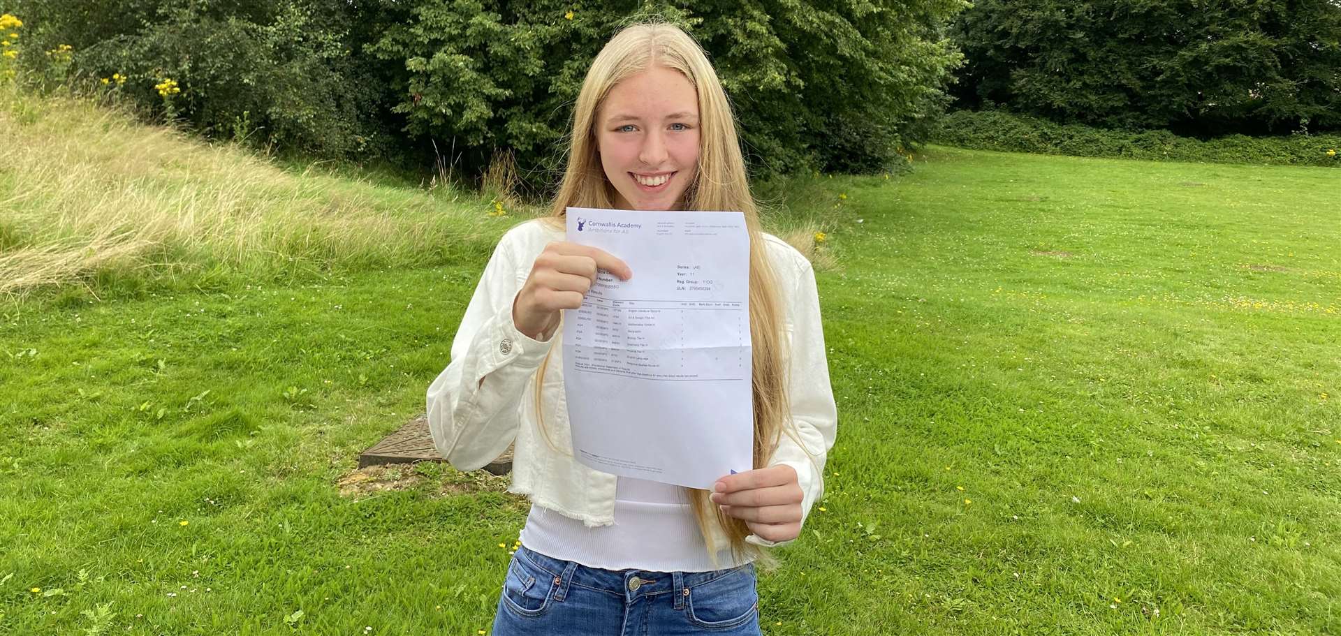 Alicia Nunn from Cornwallis Academy achieved two 9s, two 8s and five 7s