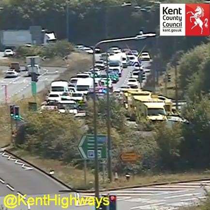 A crash near Blue Bell Hill has caused traffic delays. Picture: KCC