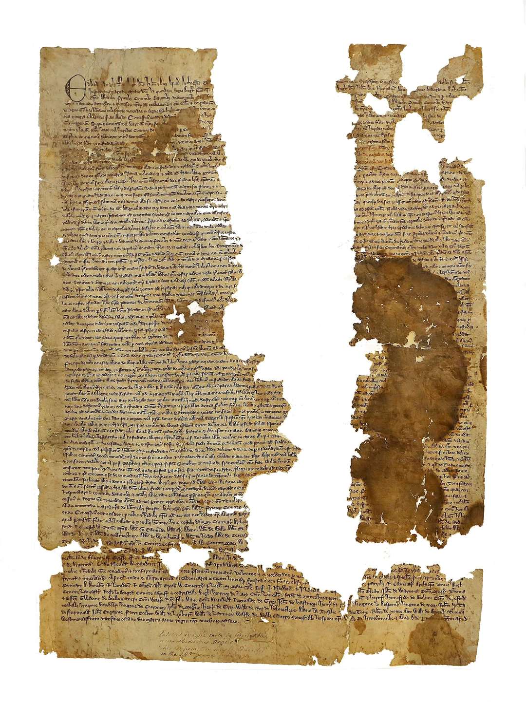 Tattered but valuable - the document is worth £10m.