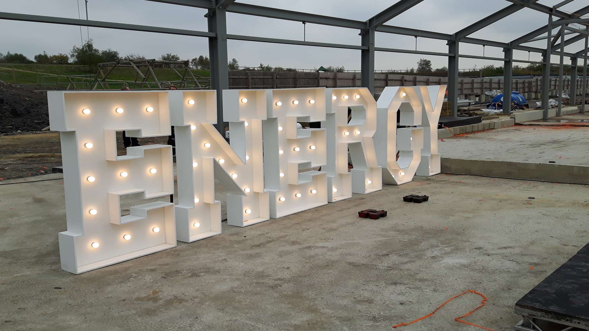 The topping out ceremony had an energy theme at Betteshanger Country Park