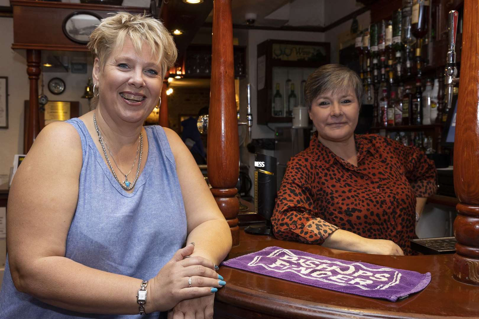 Georgina Paxton and pub manager Katrina McGorrin at the Rose Inn. Picture: Shepherd Neame/Martin Apps