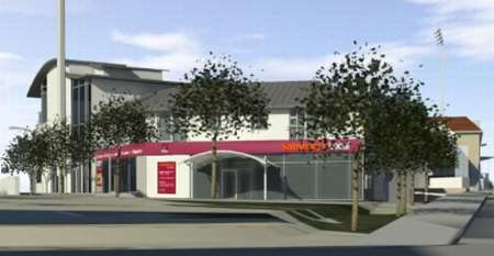The proposed new Sainsbury's at the St Lawrence ground in Canterbury