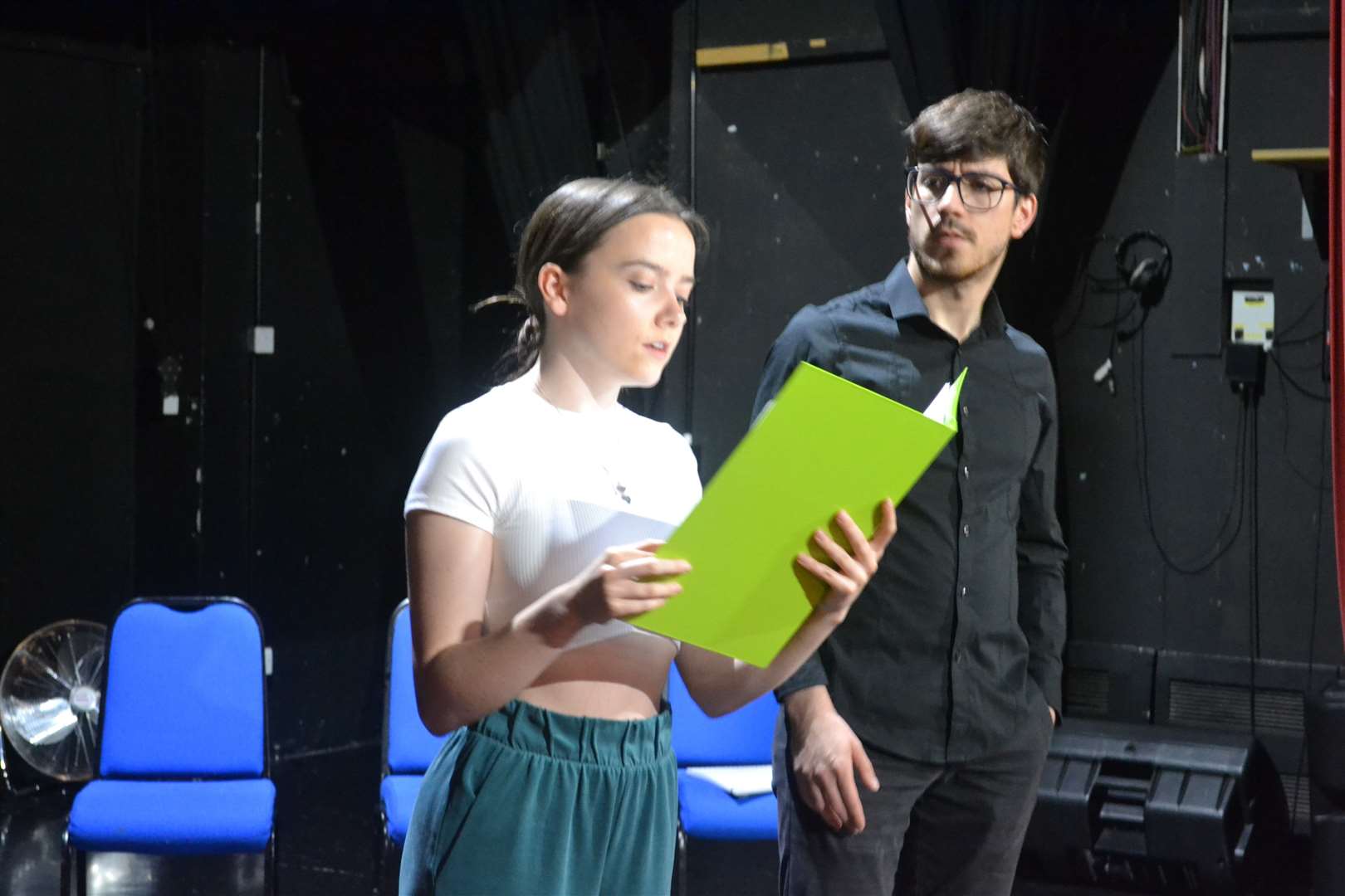 Anja Cilia and Valise Marin rehearse All Clear which will be performed at The Avenue Theatre, Sittingbourne
