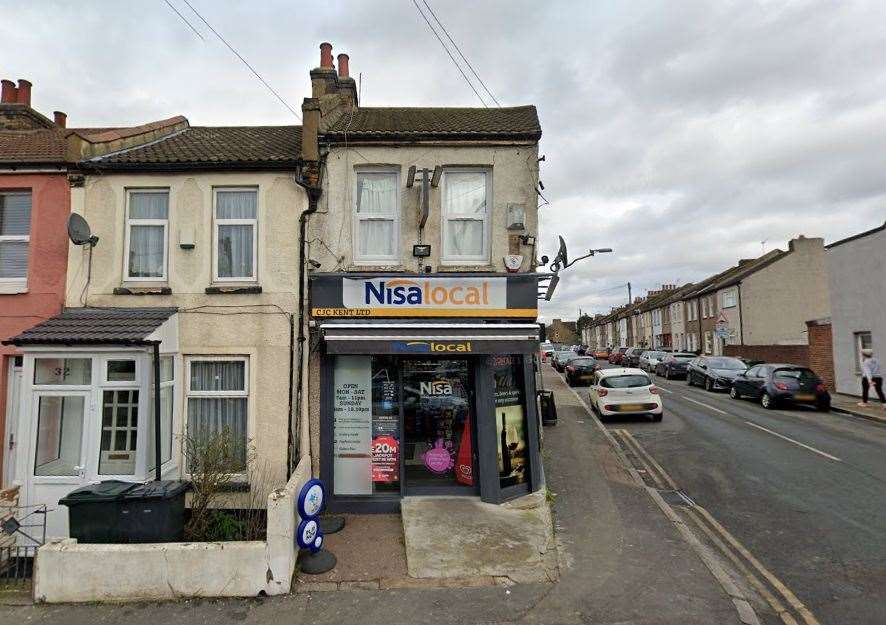 Sebastian was found sleeping rough outside the Nisa Local in St Vincent's Road, Dartford. Photo: Google
