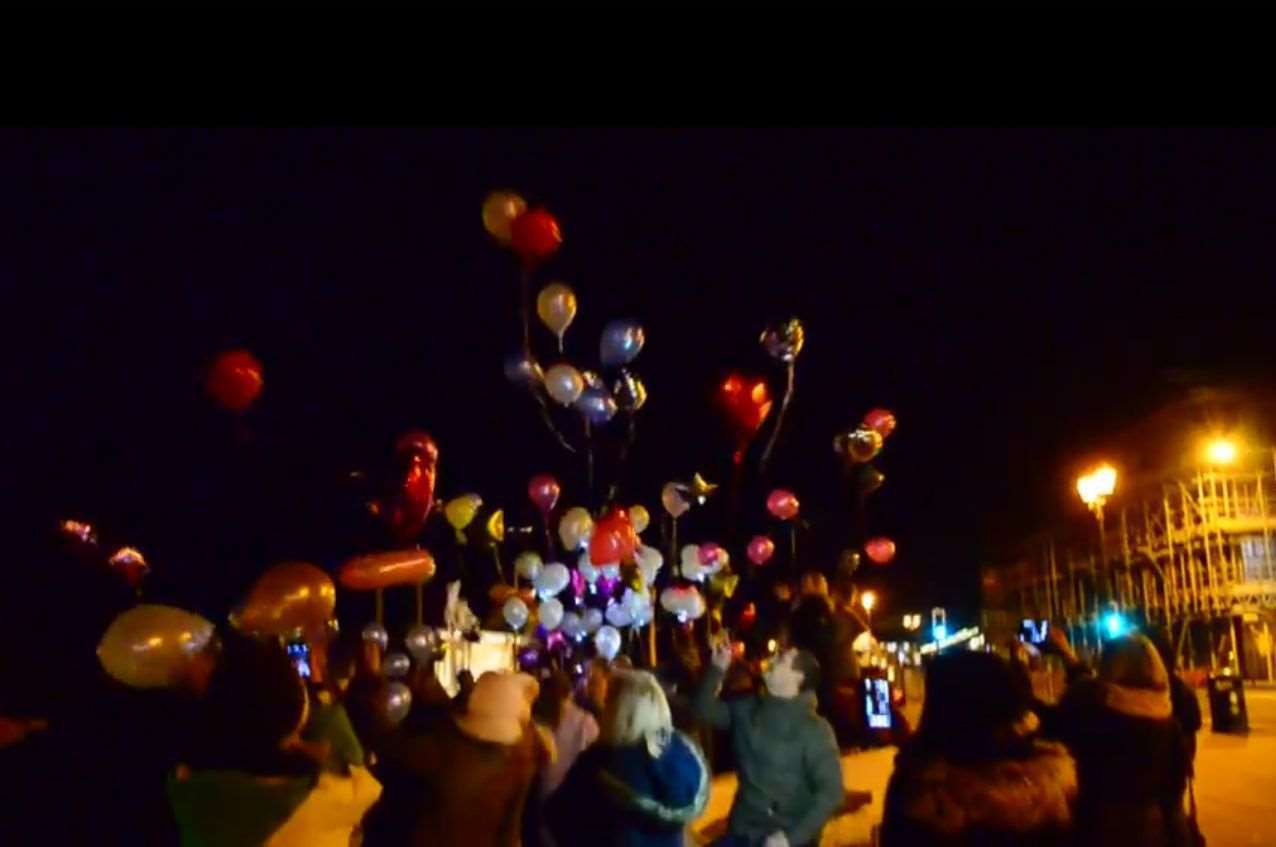 Friends and family gathered at Deal beach last year to set off hundreds of balloons in memory of Mara Nunes