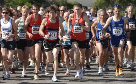 Runners at the start of the Larkfield 10k