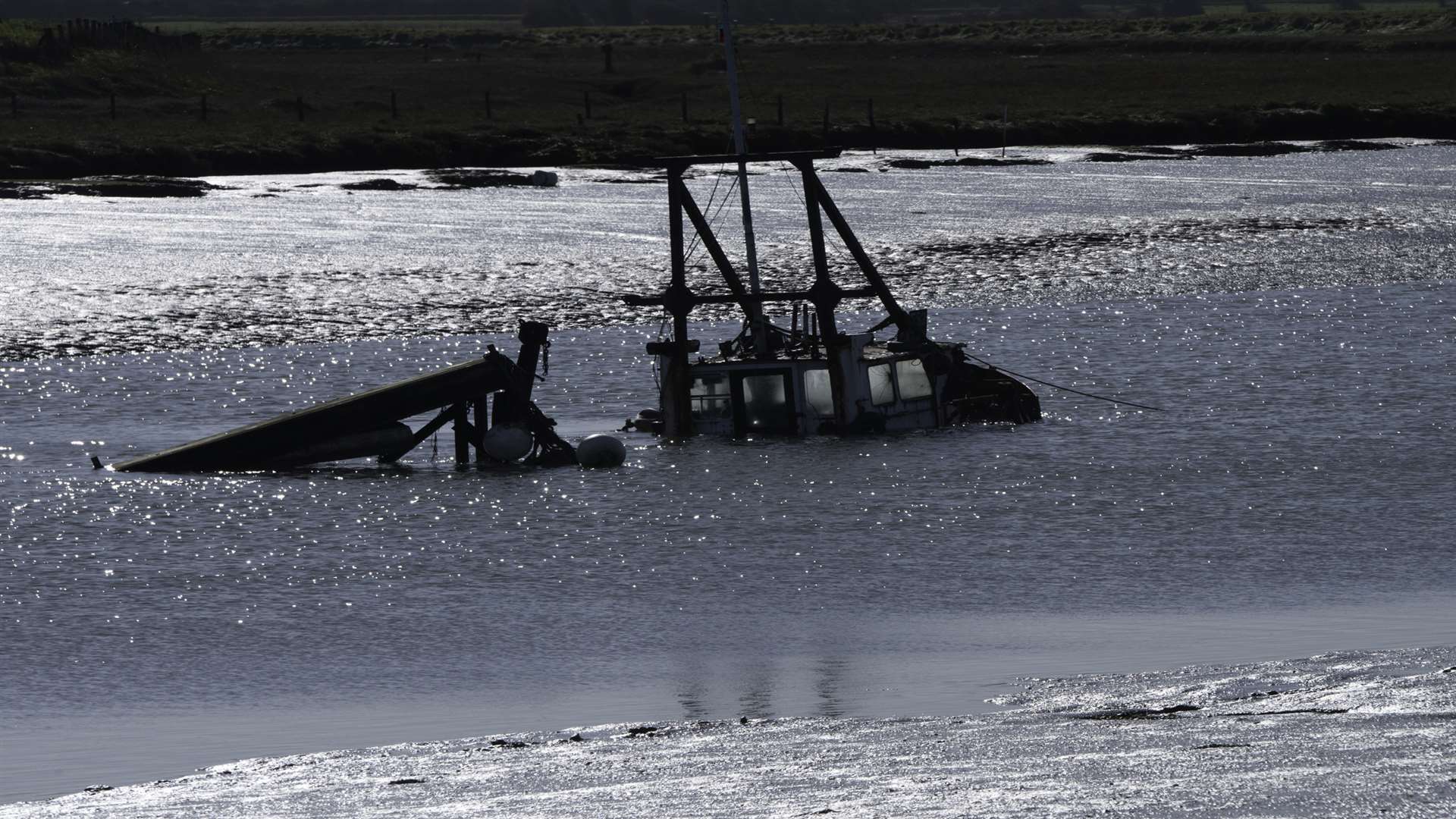 The boat has recently sunk in the Swale. Picture: Michael Maloney