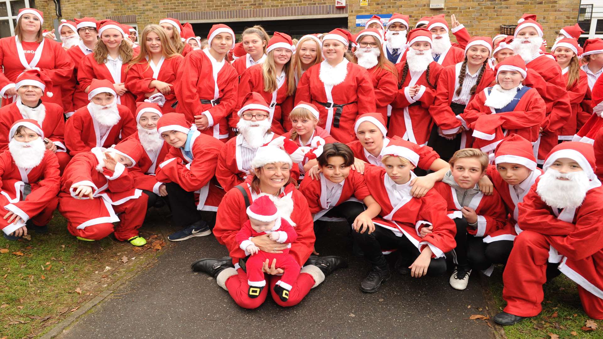 Pupils from Resolute House at Thomas Aveling take part in the annual Santa fun run