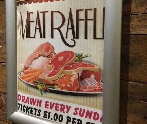 There aren’t many things more traditional than a meat raffle and this one is drawn every Sunday – a strip of tickets just £1