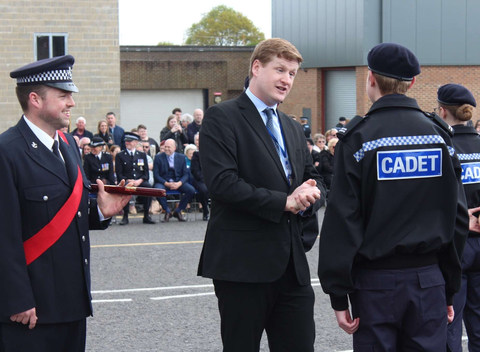 PCC Matthew Scott inspects the new Cadets at their passing out ceremony. Picture: Kent Police