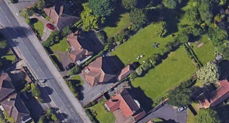 An aerial view of the former houses in New Dover Road, Canterbury. Image: Google