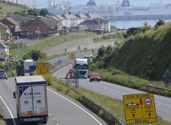 The A20 looking towards Dover