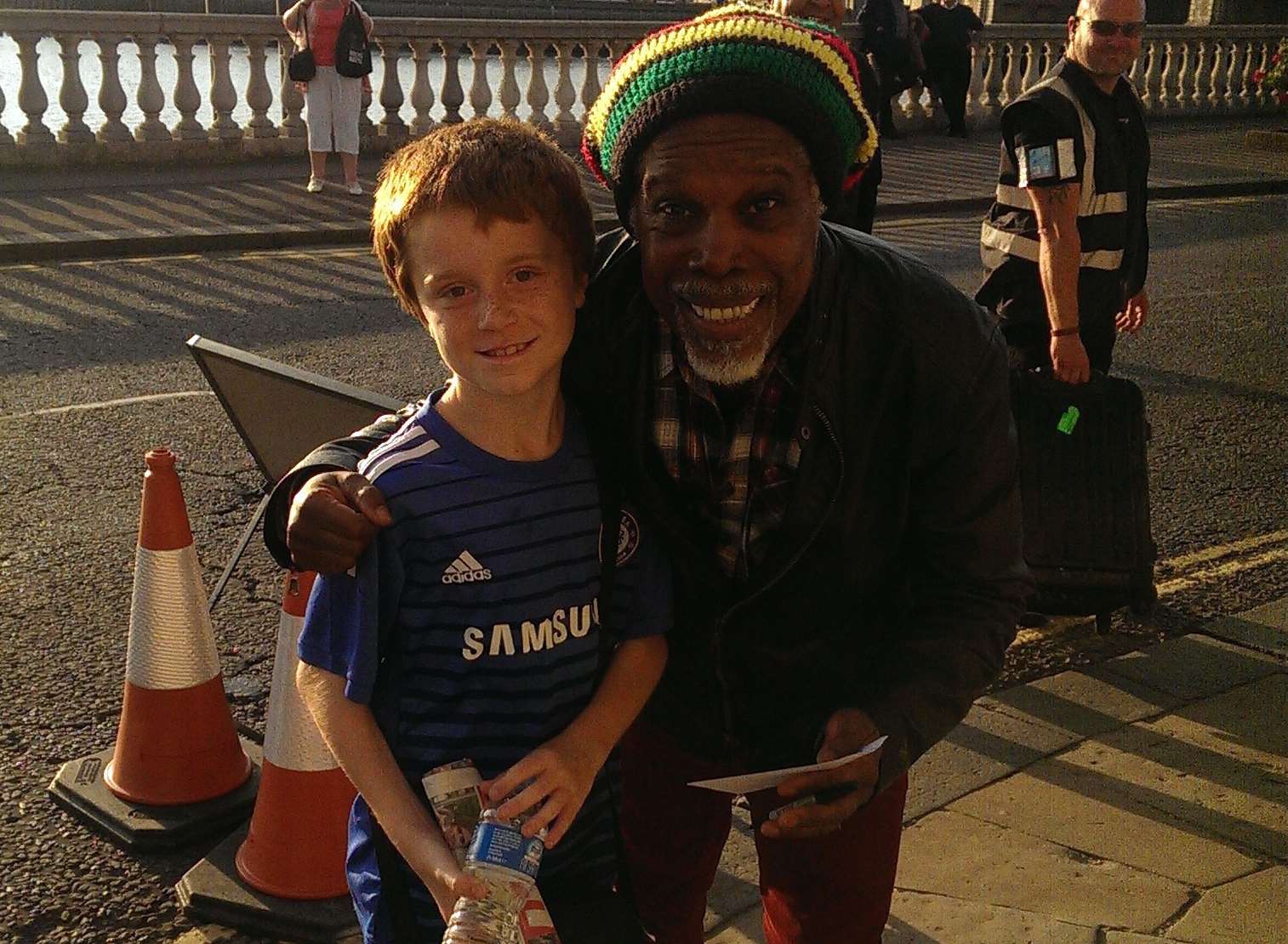 The schoolboy with soul singer Billy Ocean in Rochester