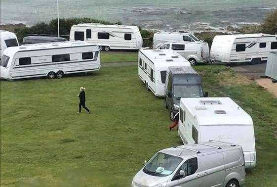 Travellers have pitched up near Ethelbert Crescent in Cliftonville. Picture: Anna Tolley (12335491)