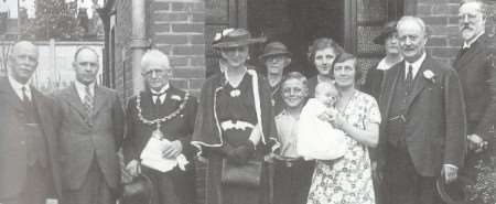 July 1936: The Duchess of Kent visits Mrs Booth, wife of Foster Clark estate timekeeper GS Booth, who showed her around her council house in Maidstone.